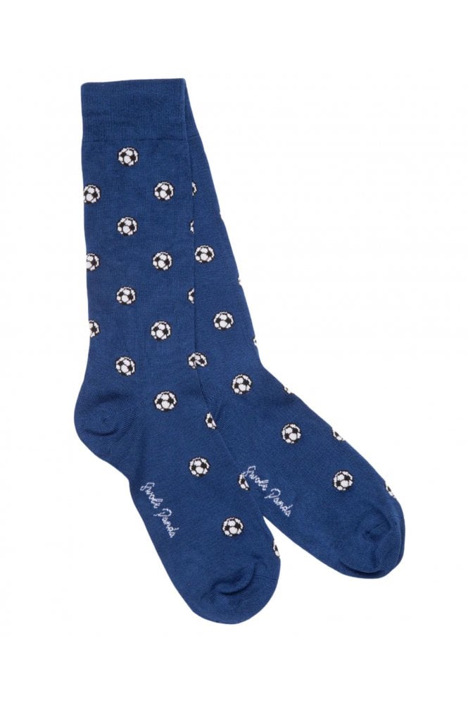 Football Bamboo Socks – Blue
