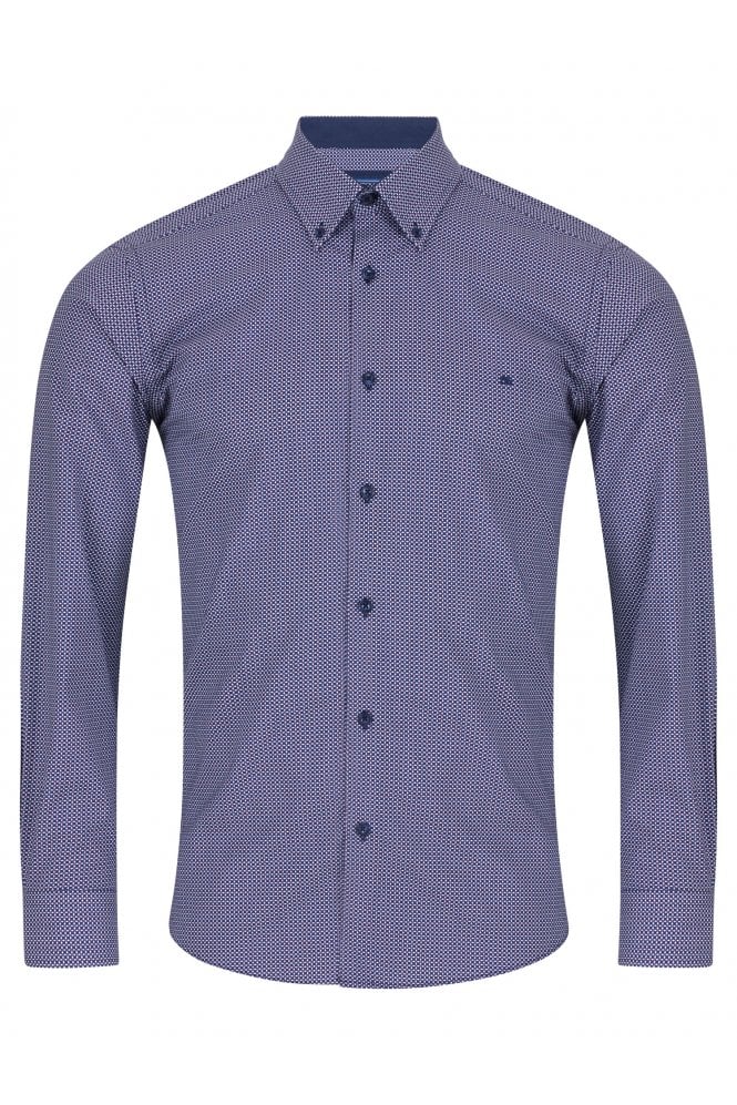 Geneva Printed Shirt - Navy