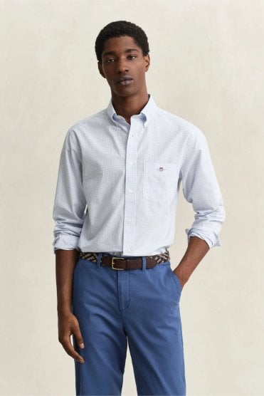 Gingham Classic Poplin Shirt – Light Blue