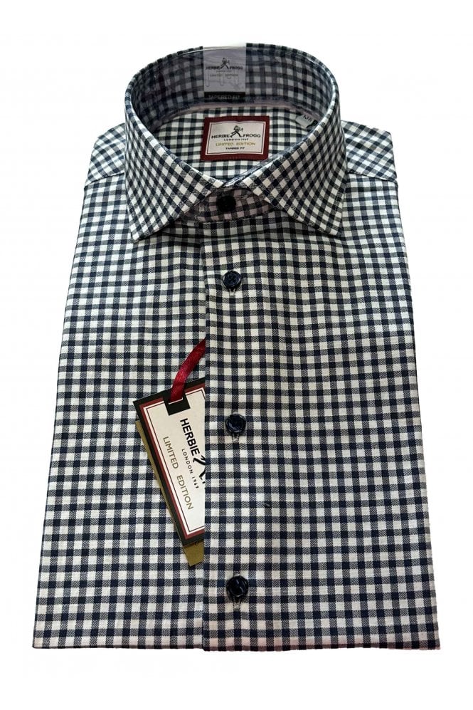 Gingham Tapered Fit Shirt - Navy