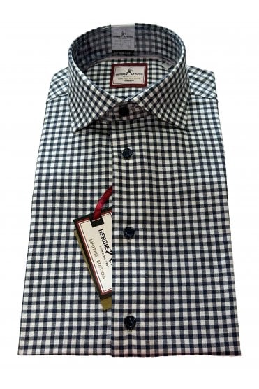 Gingham Tapered Fit Shirt - Navy