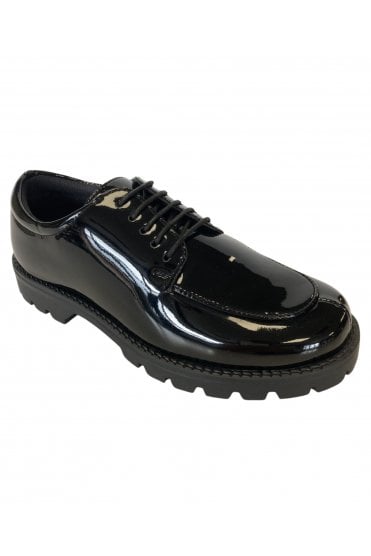 Girls Patent Lace Up Shoes – Black