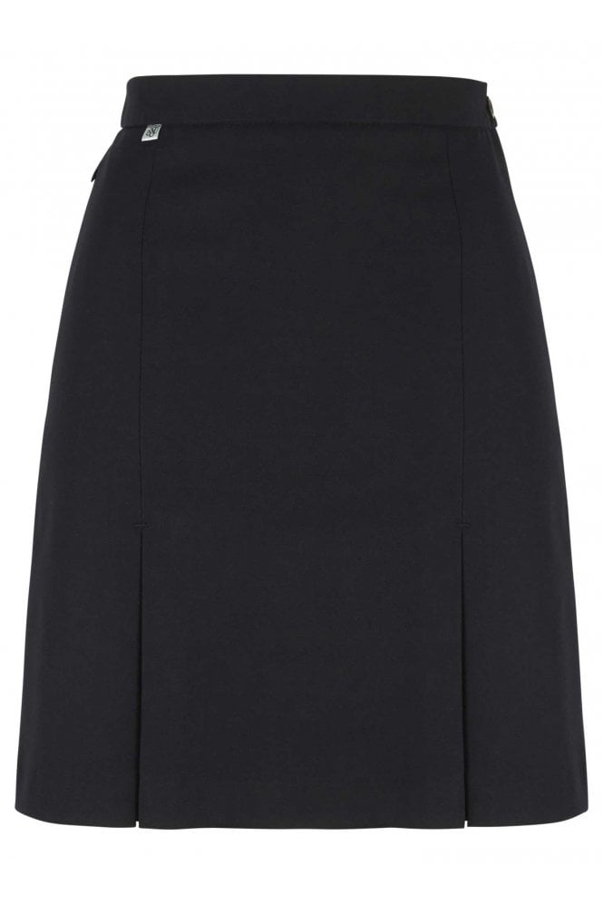 Girls School Skirt - 4 Kick Pleat - Black