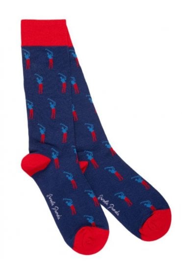 Golfer Bamboo Socks – Blue