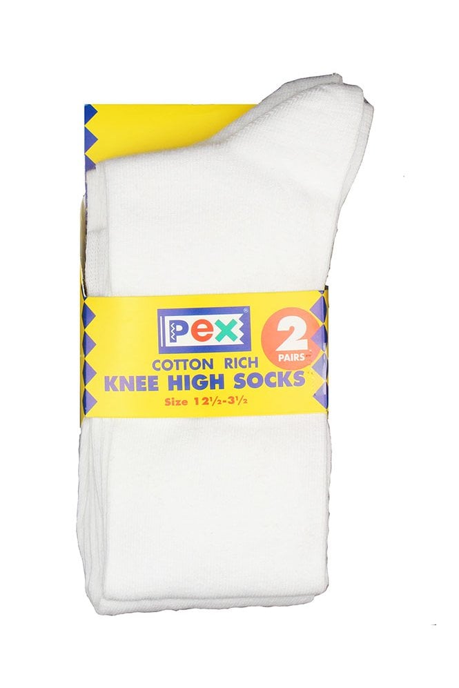 Graduate Knee High Socks 2PK - White