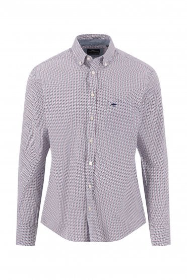 Graphic Flower Pattern Casual Shirt – Grape