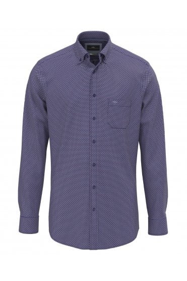 Graphic Print Casual Shirt – Berry