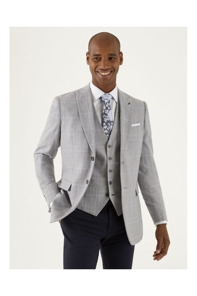 Grayson Tailored Check Jacket – Light Grey
