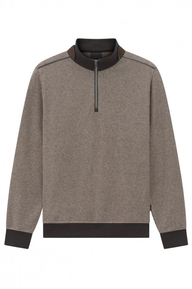 Half Zip Knit Sweater – Brown