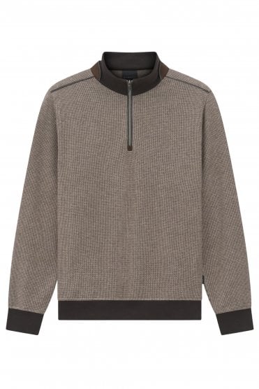 Half Zip Knit Sweater – Brown