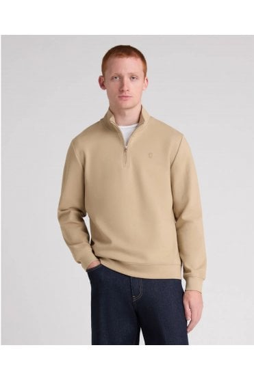 Half Zip Stretch Jumper – Beige