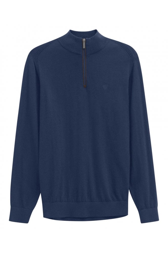 Half Zip Troyer Neck Sweater – Navy