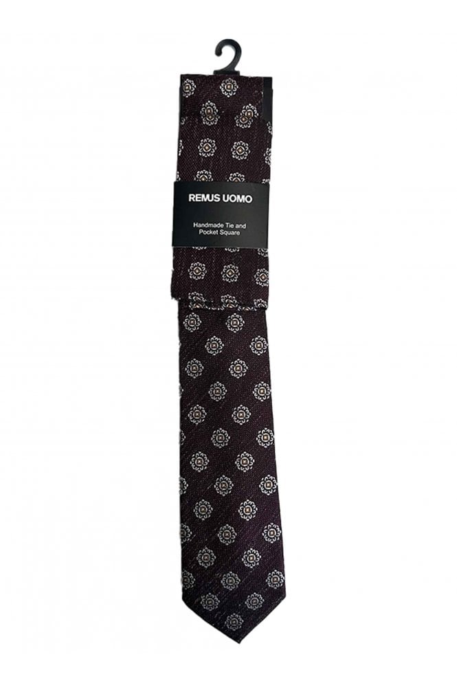 Handmade Tie and Pocket Square - Wine