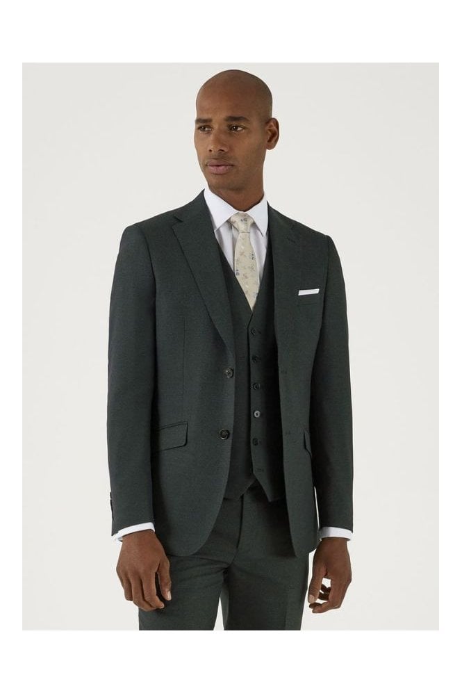 Harcourt Slim Fit Tweed Effect Suit Jacket – Green
