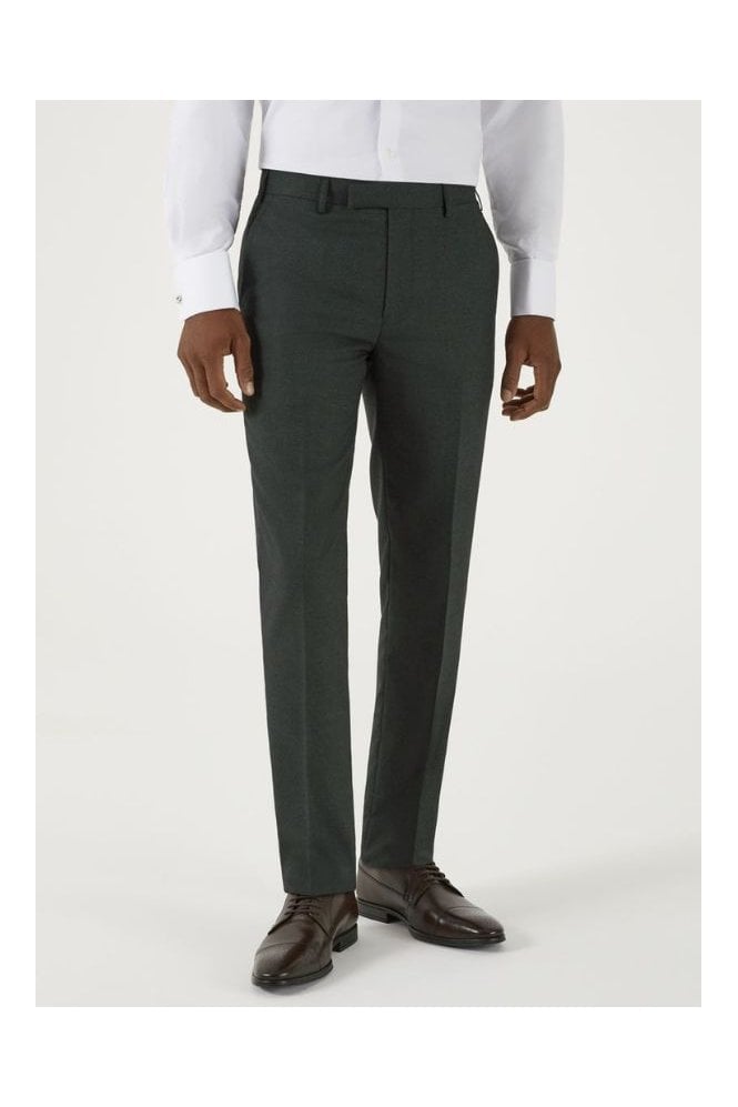 Harcourt Tapered Fit Tweed Effect Trousers – Green