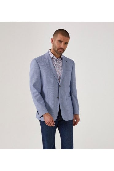 Harry Tailored Fit Textured Jacket – Light Blue