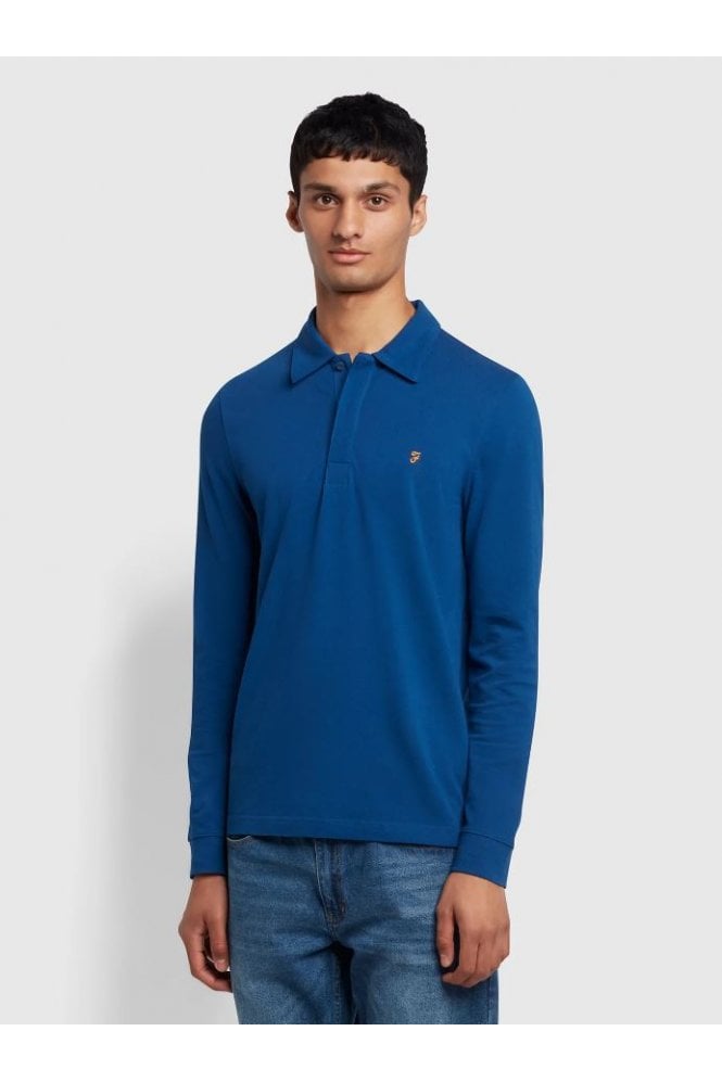 Haslam Slim Fit Organic Cotton Polo Shirt - Blue Peony