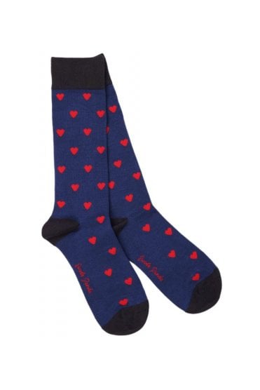 Heart Bamboo Socks – Blue