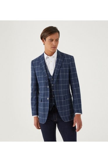 Jepson Tailored Check Jacket – Blue