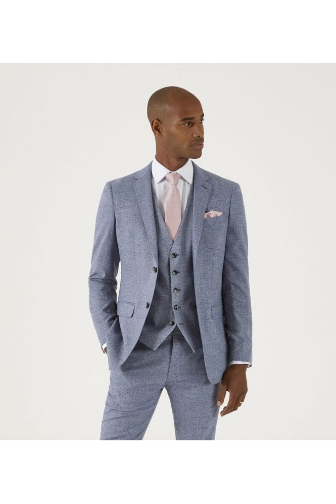 Jodrell Slim Tweed Effect Suit Jacket – Blue Marl