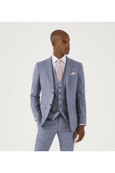 Jodrell Slim Tweed Effect Suit Jacket – Blue Marl
