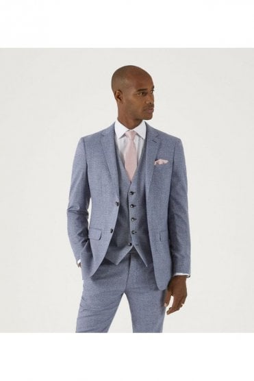 Jodrell Tweed Effect 3-Piece Suit – Blue