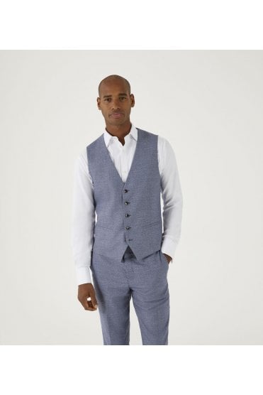 Jodrell Tweed Effect Suit Waistcoat – Blue Marl