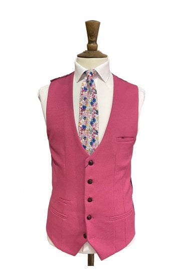 Kelvin Single Breasted Waistcoat - Berry