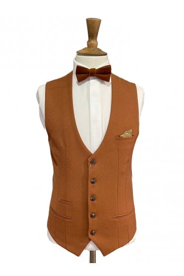 Kelvin Single Breasted Waistcoat - Tan