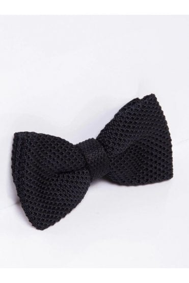Knitted Bow Tie - Black
