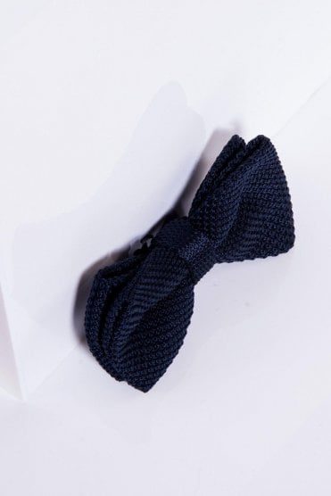 Knitted Bow Tie - Navy
