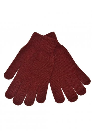Knitted Gloves - Maroon