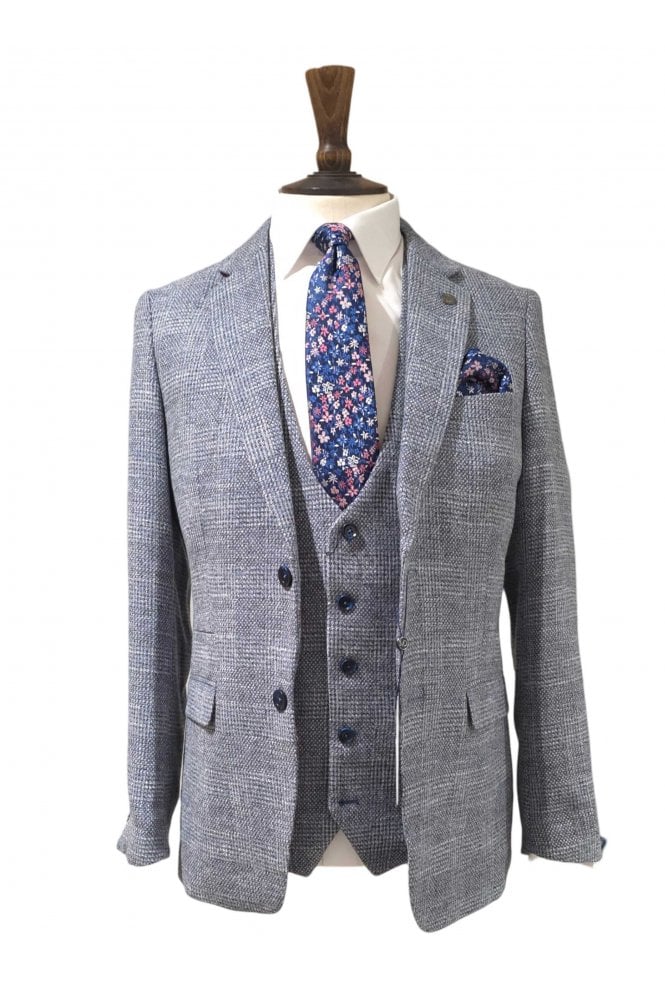 Kris Tweed Jacket - Sky Blue