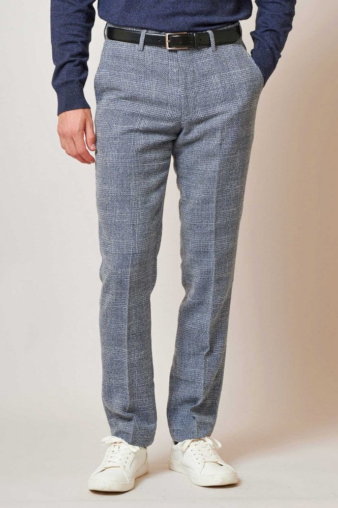 Kris Tweed Trouser - Sky Blue