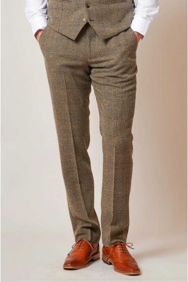 Kris Tweed Trouser - Tan