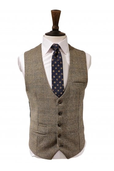 Kris Tweed Waistcoat - Tan
