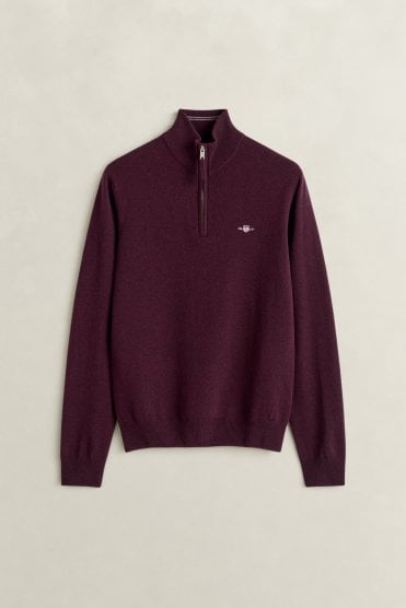 Lambswool Half-Zip Sweater – Darkened Wine