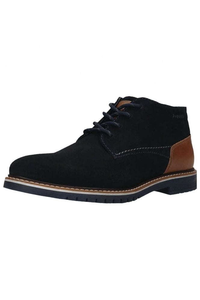 Leather Lace Up Boots – Dark Blue