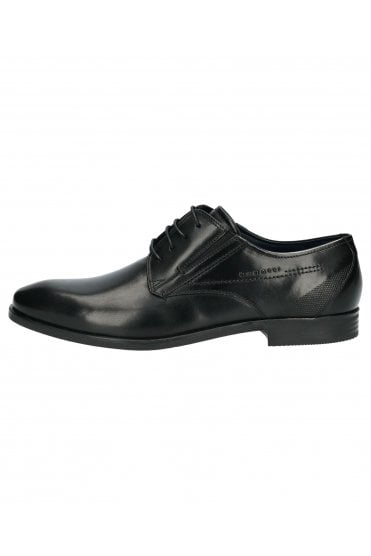 Leather Lace Up Derby Shoes – Black