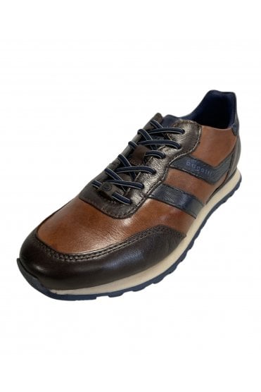 Leather Lace Up Trainers – Brown