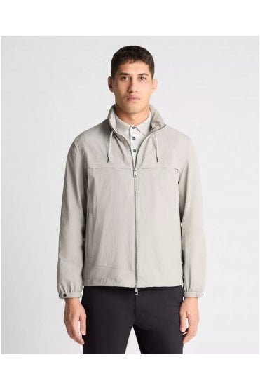 Lightweight Nylon Windbreaker Jacket – Light Grey
