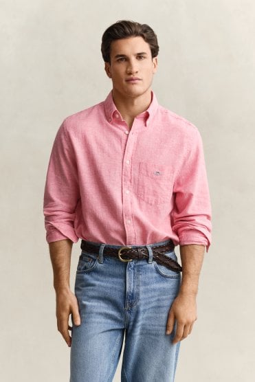  Linen Blend Shirt - Rose Pink