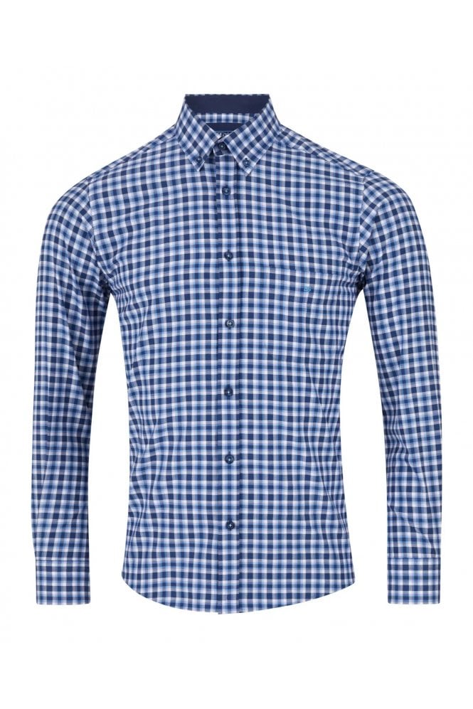 Long Sleeve Check Pattern Casual Shirt – Blue