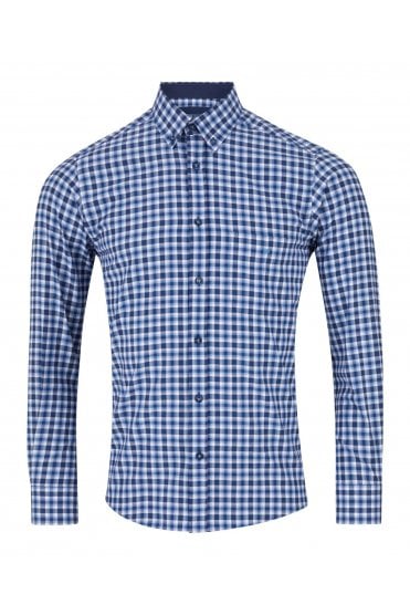 Long Sleeve Check Pattern Casual Shirt – Blue