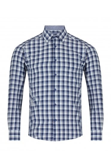 Long Sleeve Check Pattern Casual Shirt – Blue