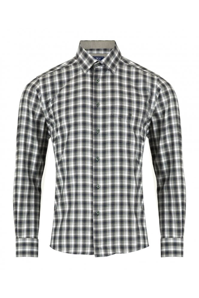 Long Sleeve Check Pattern Casual Shirt – Green