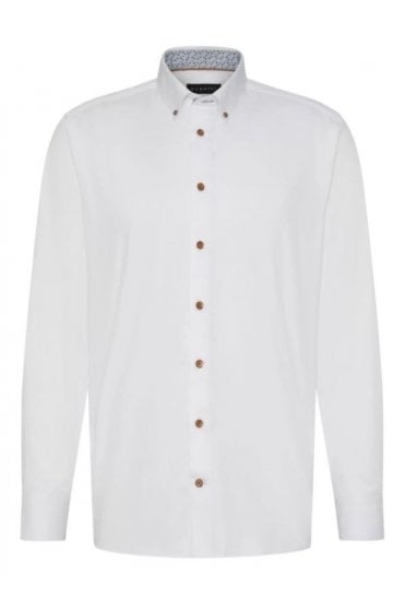 Long Sleeve Cotton Casual Shirt – White
