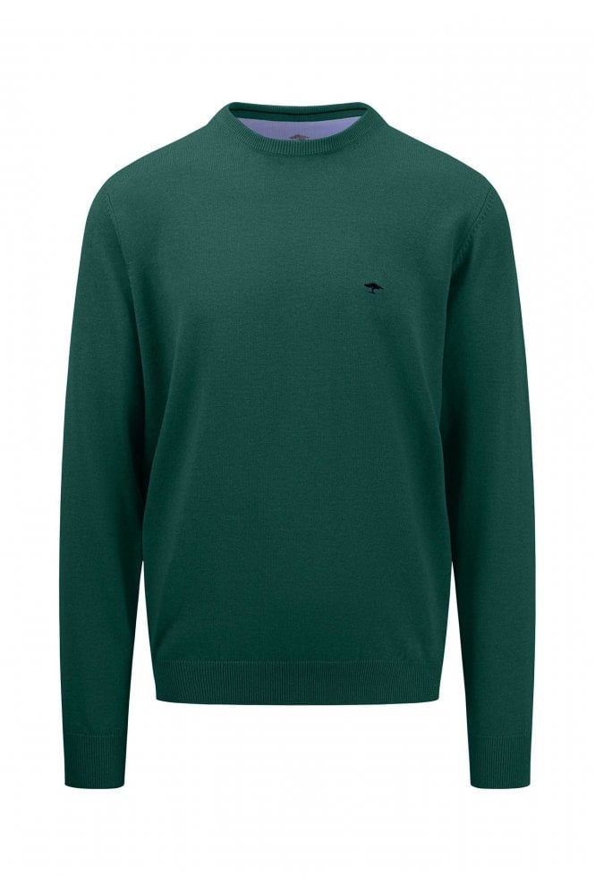 Long Sleeve Crew Neck Sweater – Dark Emerald