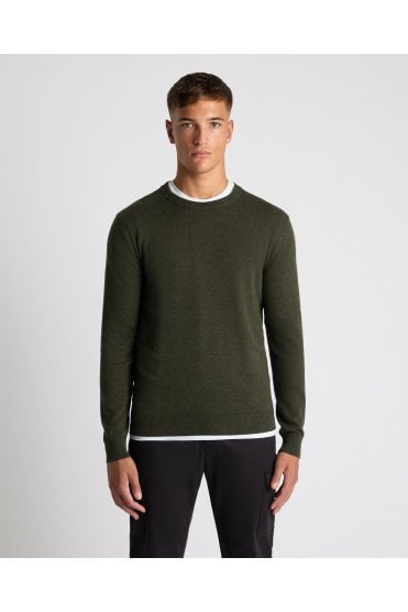 Long Sleeve Crew Neck Sweater - Khaki