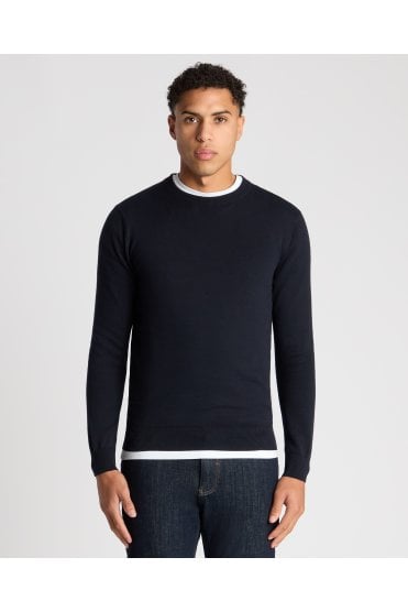 Long Sleeve Crew Neck Sweater - Navy